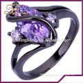 Wholesale Copper Jewelry Main Material Black Gold Filled Sapphire Rings for Wedding